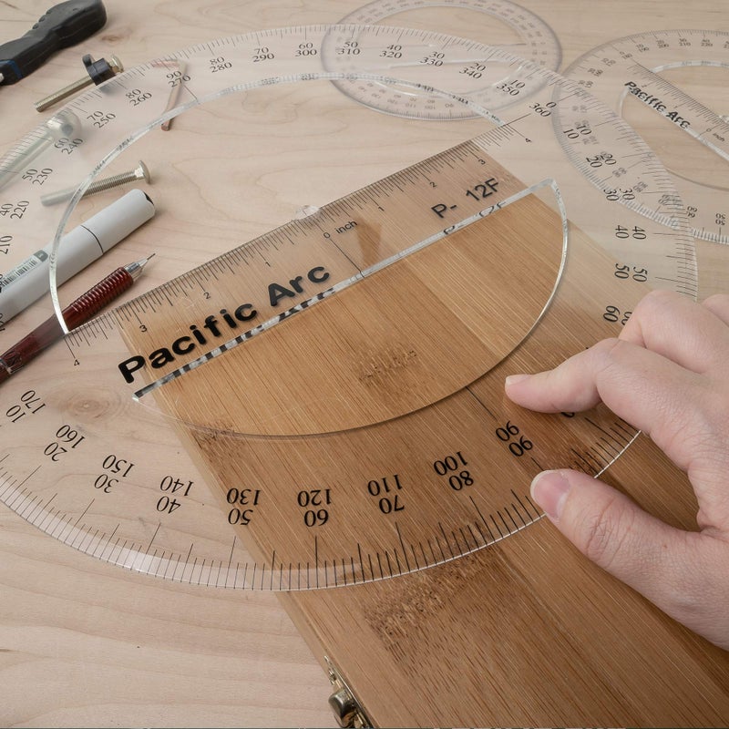 Pacific Arc's 8 Inch 360 Degree Plastic Circular Protractor Clear - Image 5